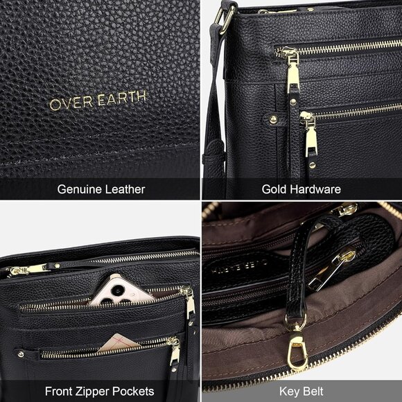 Stylish Black Crossbody Purse for Women - Multiple Pockets & Adjustable Strap - Picture 7 of 7